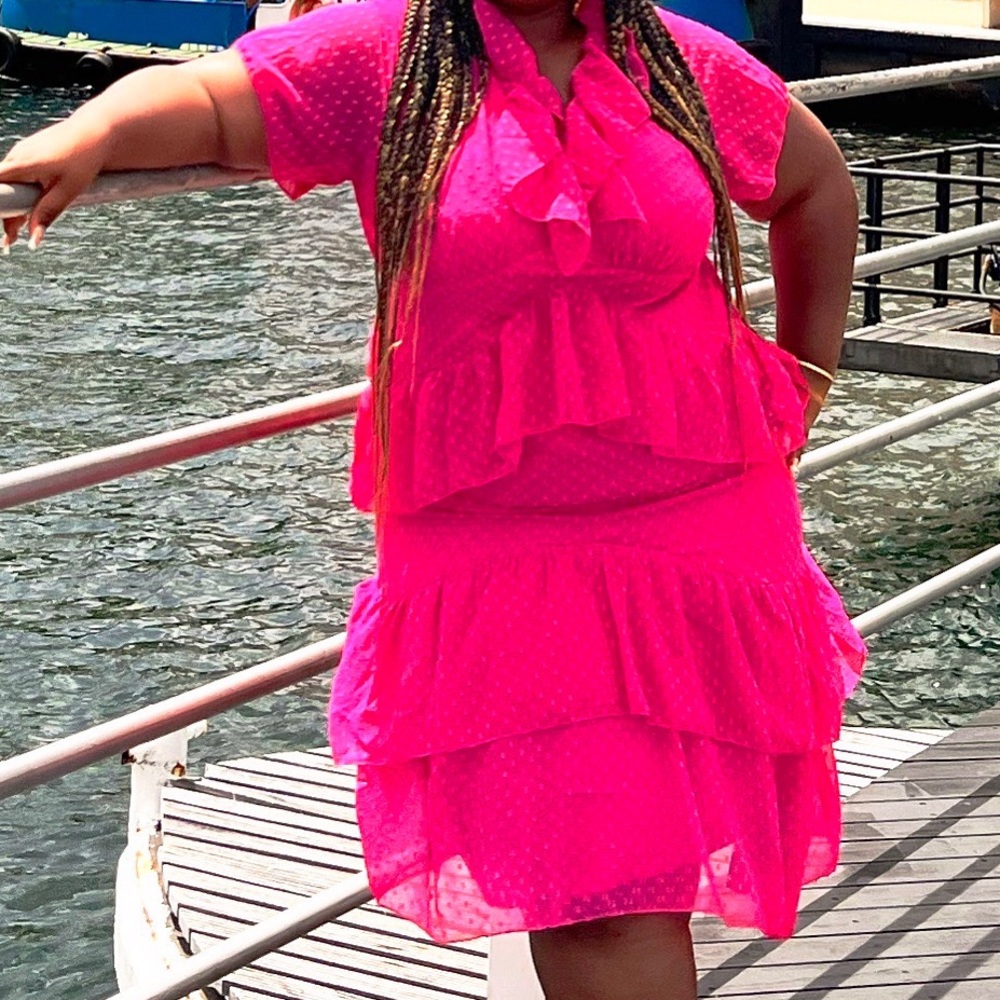 Pink drill dress